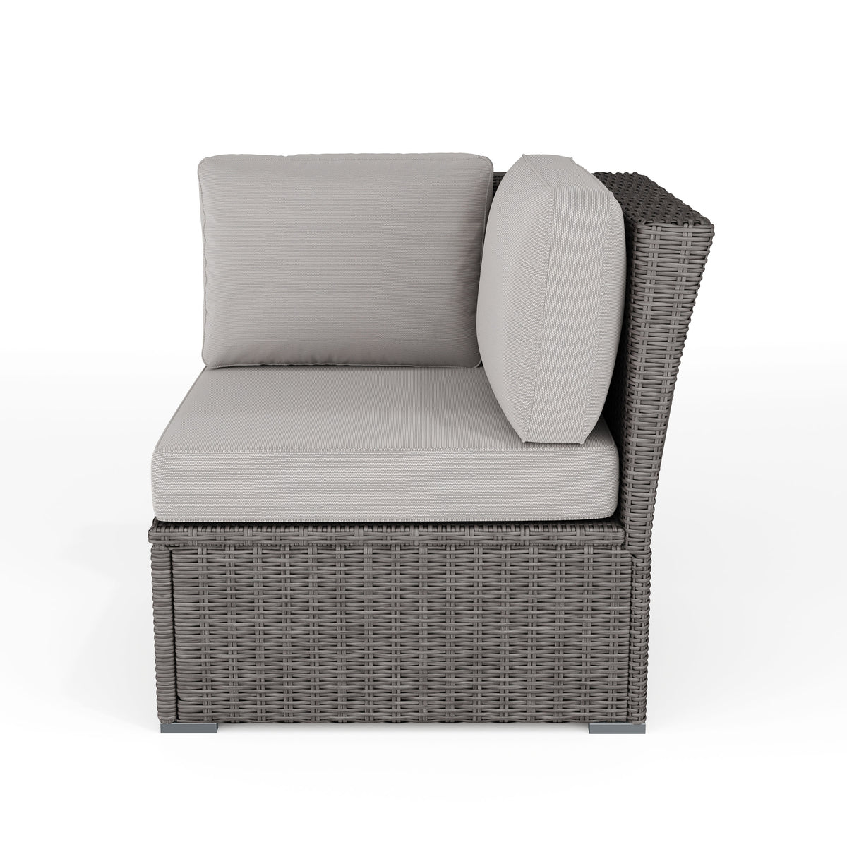 Gray Cushions/Gray Frame |#| Outdoor Modular Rattan Wicker Patio Sectional Sofa Corner Seat - Gray/Gray