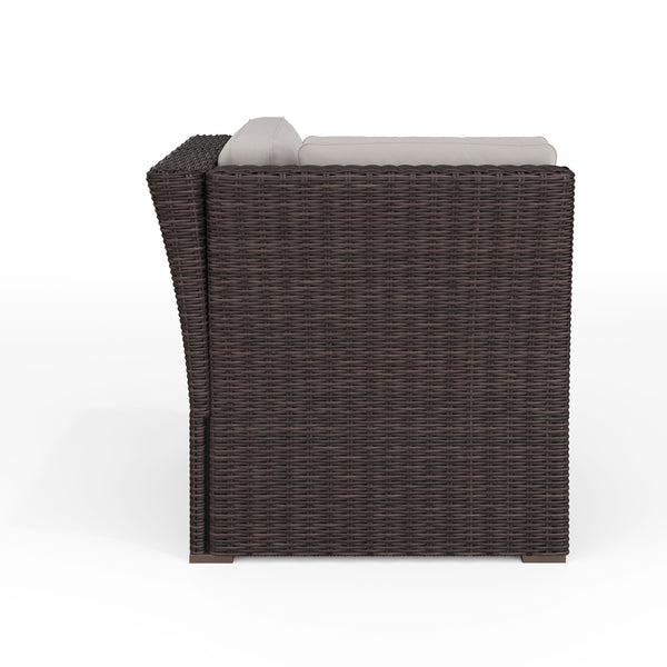 Tan Cushions/Brown Frame |#| Outdoor Modular Rattan Wicker Patio Sectional Sofa Corner Seat - Brown/Tan