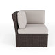 Tan Cushions/Brown Frame |#| Outdoor Modular Rattan Wicker Patio Sectional Sofa Corner Seat - Brown/Tan