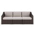 Bedford Indoor-Outdoor Modular Patio Sofa in Rattan Wicker with All-Weather Cushions