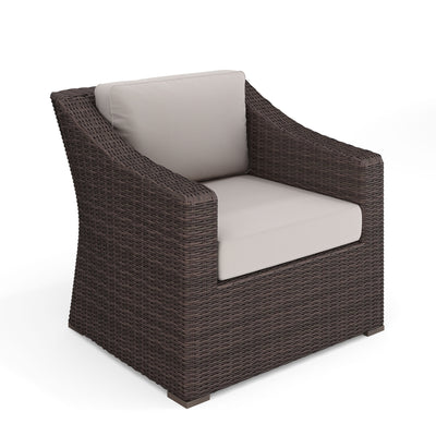 Bedford Indoor-Outdoor Patio Accent Chair in Rattan Wicker with All-Weather Cushions - View 1