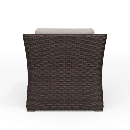 Bedford Indoor-Outdoor Patio Accent Chair in Rattan Wicker with All-Weather Cushions