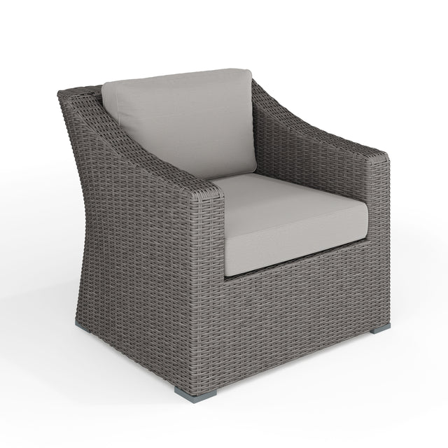 Bedford Indoor-Outdoor Patio Accent Chair in Rattan Wicker with All-Weather Cushions - View 1