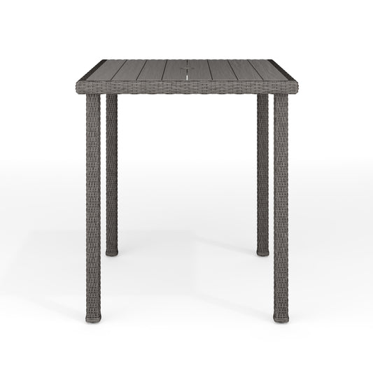Bedford Indoor-Outdoor Patio Bar Height Table with Engineered Wood Top in Rattan Wicker