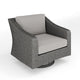 Gray Cushions/Gray Frame |#| Outdoor Rattan Wicker Swivel Chair with All-Weather Cushions - Gray/Gray