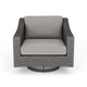 Gray Cushions/Gray Frame |#| Outdoor Rattan Wicker Swivel Chair with All-Weather Cushions - Gray/Gray