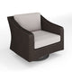 Tan Cushions/Brown Frame |#| Outdoor Rattan Wicker Swivel Chair with All-Weather Cushions - Brown/Tan