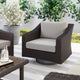 Tan Cushions/Brown Frame |#| Outdoor Rattan Wicker Swivel Chair with All-Weather Cushions - Brown/Tan