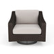 Tan Cushions/Brown Frame |#| Outdoor Rattan Wicker Swivel Chair with All-Weather Cushions - Brown/Tan
