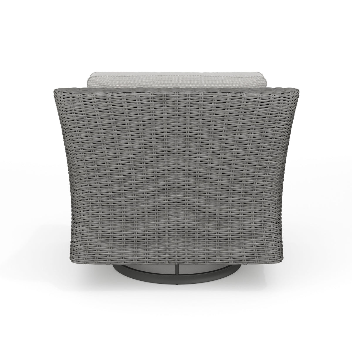 Gray Cushions/Gray Frame |#| Outdoor Rattan Wicker Swivel Chair with All-Weather Cushions - Gray/Gray