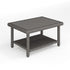 Bedford Indoor-Outdoor Patio Coffee Table with Lower Storage Shelf and Engineered Wood Top in Rattan Wicker
