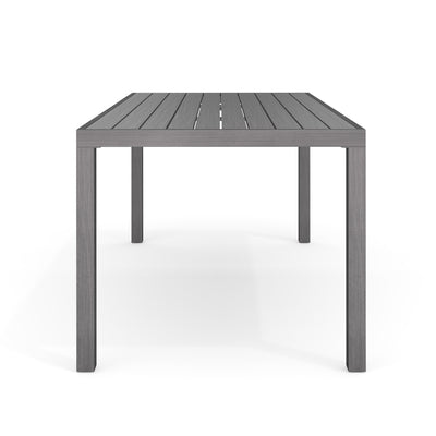 Bedford Indoor-Outdoor Patio Set with 70" Table and 8 Dining Chairs with Brushed Woodgrain Aluminum Finish and All-Weather Seat Cushions - View 2