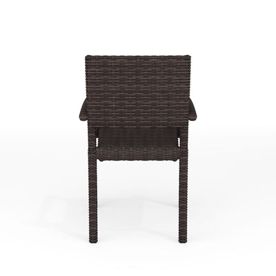 Bedford Indoor-Outdoor Stackable Patio Dining Armchair in Rattan Wicker - View 2
