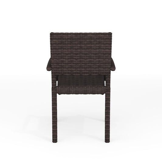 Bedford Indoor-Outdoor Stackable Patio Dining Armchair in Rattan Wicker