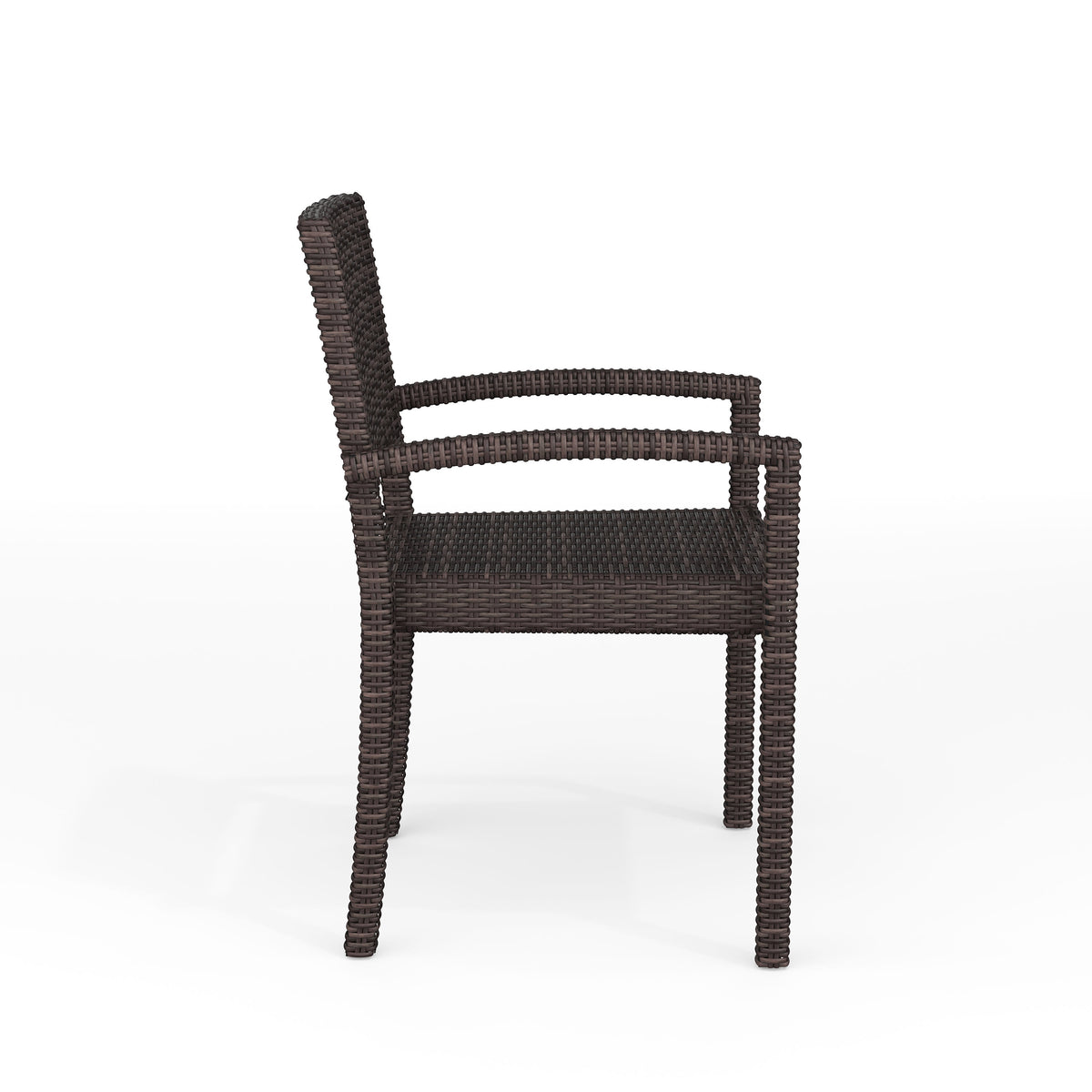 Brown |#| Outdoor Rattan Wicker Stackable Dining Armchair - Brown
