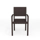 Brown |#| Outdoor Rattan Wicker Stackable Dining Armchair - Brown