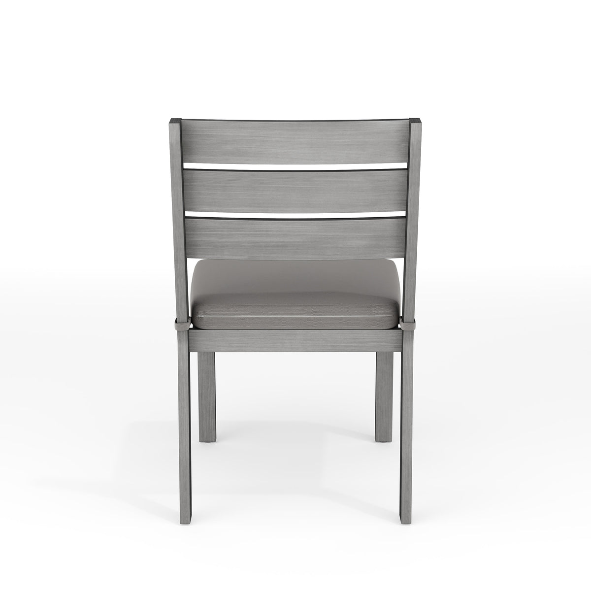 Gray |#| All-Weather Stacking Patio Side Dining Chair with Seat Cushion - Gray/Gray
