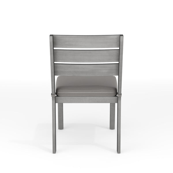 Gray |#| All-Weather Stacking Patio Side Dining Chair with Seat Cushion - Gray/Gray
