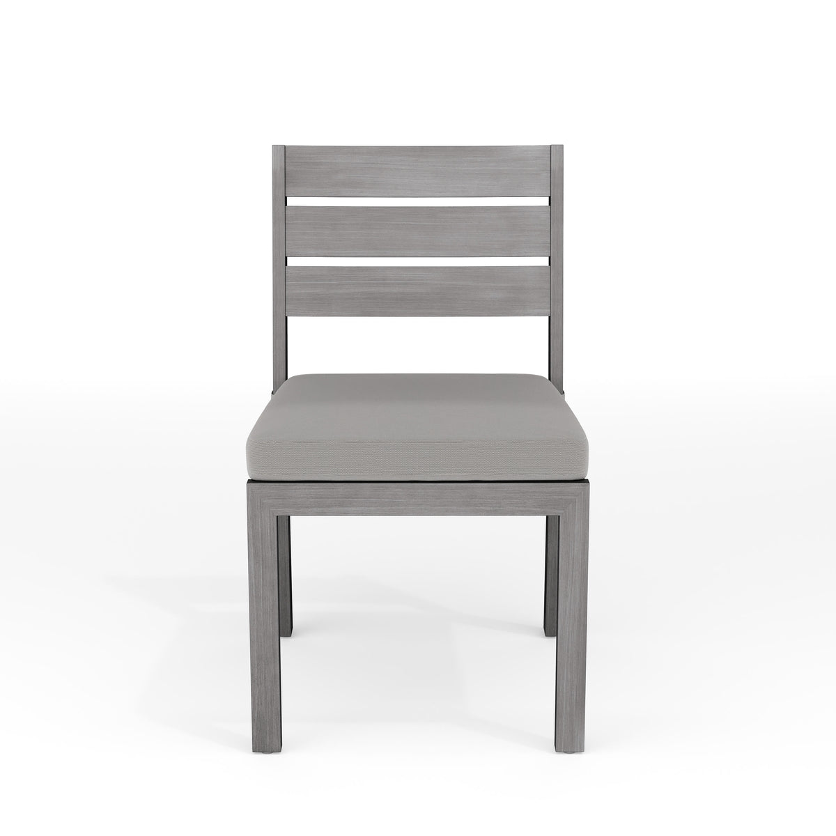 Gray |#| All-Weather Stacking Patio Side Dining Chair with Seat Cushion - Gray/Gray