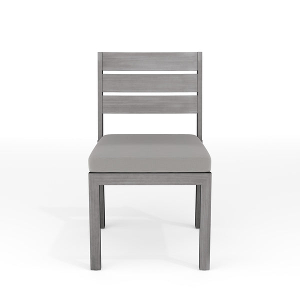 Brown |#| All-Weather Stacking Patio Side Dining Chair with Seat Cushion - Brown/Cream