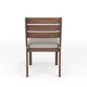 Brown |#| All-Weather Stacking Patio Side Dining Chair with Seat Cushion - Brown/Cream