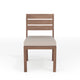 Brown |#| All-Weather Stacking Patio Side Dining Chair with Seat Cushion - Brown/Cream