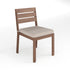 Bedford Indoor-Outdoor Stackable Patio Dining Chair with Brushed Woodgrain Aluminum Finish and All-Weather Seat Cushion