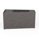 Gray |#| Outdoor Rattan Wicker Patio Side Table with Inset Tempered Glass Top - Gray