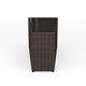 Brown |#| Outdoor Rattan Wicker Patio Side Table with Inset Tempered Glass Top - Brown