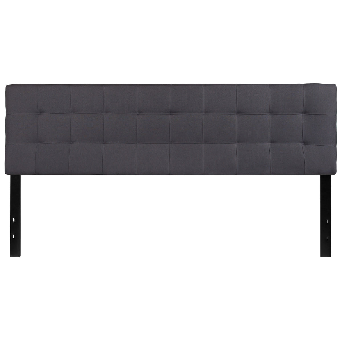 Dark Gray,King |#| Quilted Tufted Upholstered King Size Headboard in Dark Gray Fabric