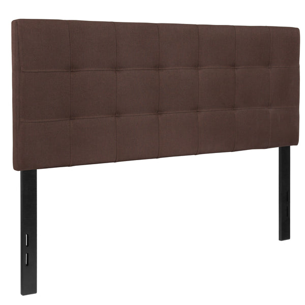 Dark Brown,Full |#| Quilted Tufted Upholstered Full Size Headboard in Dark Brown Fabric