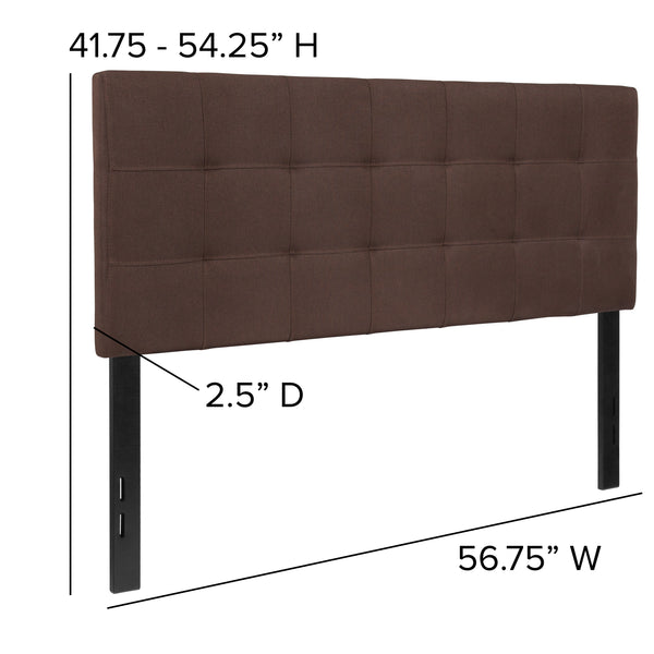 Dark Brown,Full |#| Quilted Tufted Upholstered Full Size Headboard in Dark Brown Fabric