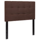 Dark Brown,Twin |#| Quilted Tufted Upholstered Twin Size Headboard in Dark Brown Fabric