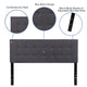 Dark Gray,Queen |#| Quilted Tufted Upholstered Queen Size Headboard in Dark Gray Fabric