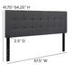 Dark Gray,Queen |#| Quilted Tufted Upholstered Queen Size Headboard in Dark Gray Fabric