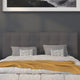 Dark Gray,Queen |#| Quilted Tufted Upholstered Queen Size Headboard in Dark Gray Fabric