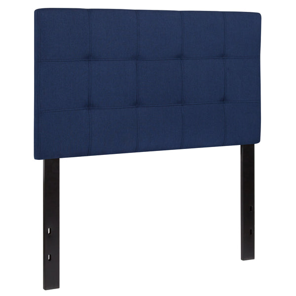 Navy,Twin |#| Quilted Tufted Upholstered Twin Size Headboard in Navy Fabric