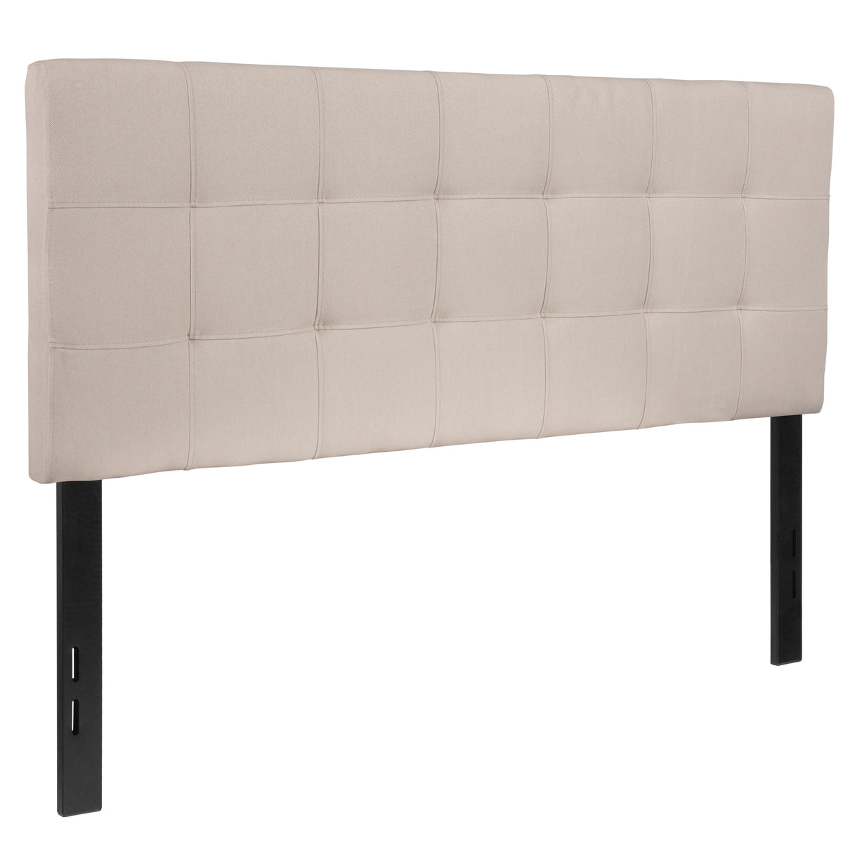Beige,Full |#| Quilted Tufted Upholstered Full Size Headboard in Beige Fabric