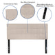Beige,Full |#| Quilted Tufted Upholstered Full Size Headboard in Beige Fabric