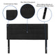 Black,Full |#| Quilted Tufted Upholstered Full Size Headboard in Black Fabric