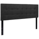 Black,Queen |#| Quilted Tufted Upholstered Queen Size Headboard in Black Fabric