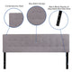 Light Gray,King |#| Quilted Tufted Upholstered King Size Headboard in Light Gray Fabric