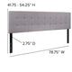 Light Gray,King |#| Quilted Tufted Upholstered King Size Headboard in Light Gray Fabric