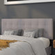 Light Gray,Queen |#| Quilted Tufted Upholstered Queen Size Headboard in Light Gray Fabric