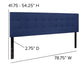 Navy,King |#| Quilted Tufted Upholstered King Size Headboard in Navy Fabric