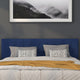 Navy,King |#| Quilted Tufted Upholstered King Size Headboard in Navy Fabric