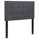 Dark Gray,Twin |#| Quilted Tufted Upholstered Twin Size Headboard in Dark Gray Fabric