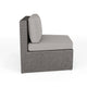 Gray Cushions/Gray Frame |#| 2PK Outdoor Modular Rattan Wicker Patio Curved Sectional Sofa Seats - GRY/GRY