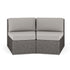 Bedford Set of 2 Indoor-Outdoor Modular Patio Curved Sectional Sofa Seats in Rattan Wicker with All-Weather Cushions