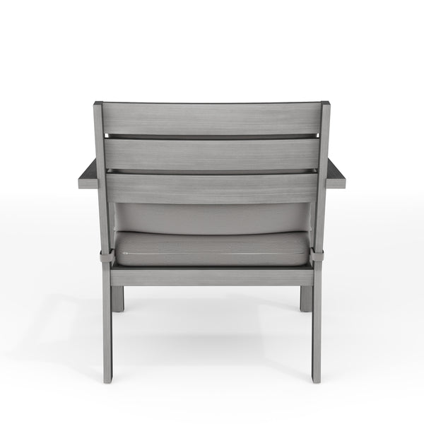 Gray |#| 2PK All-Weather Patio Accent Chairs with Seat and Lumbar Cushions - Gray/Gray